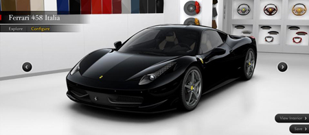 Ferrari 458 Italia Configurator