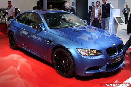 Blue BMW M3 with black wheels