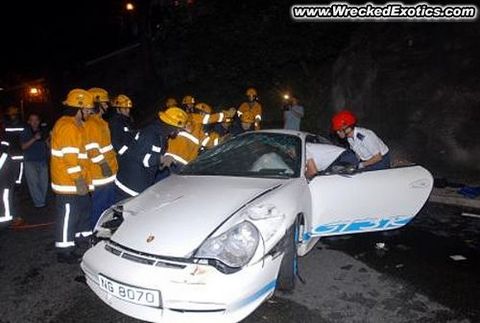 Porsche 996 GT3 RS Crash Hong Kong