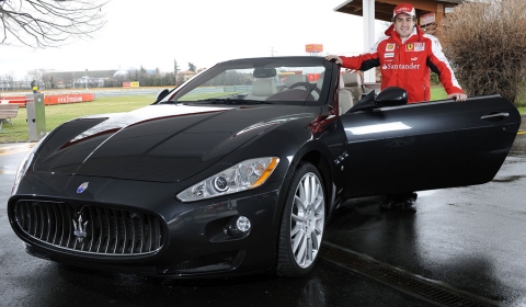 Fernando Alonso Receives Maserati GranCabrio