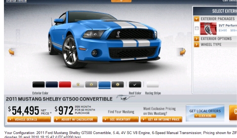 2011 Mustang Online Car Configurator