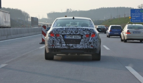 Spyshots BMW F10 M5 on Autobahn Near Munich