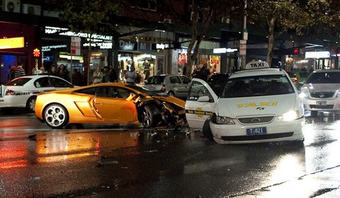 Car Crash Lamborghini Gallardo in Sydney