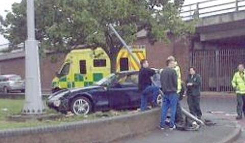 Car Crash Delivery Driver Wrecks Ferrari 612 Scaglietti