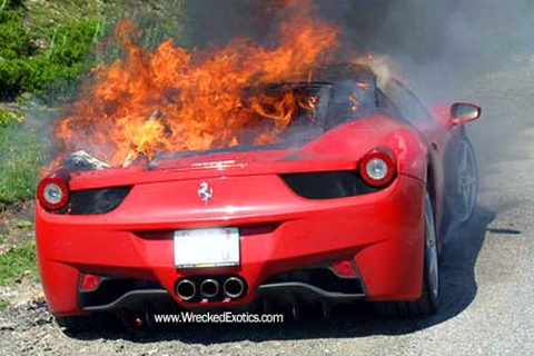 Second Ferrari 458 Italia on Fire 01