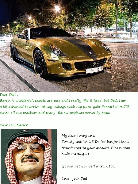 Royal Saudi Student Feels a Bit Ashamed