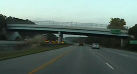 Car Crash Pontiac Firebird Tries to Fly on Interstate 675