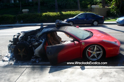 First American Ferrari 458 Italia Burns Down