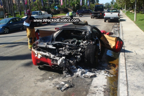 First American Ferrari 458 Italia Burns Down 01