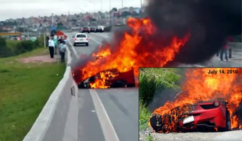 Ferrari 458 Italia Burned Down in Brazil 01