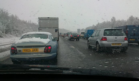 TVR Cebera in the snow