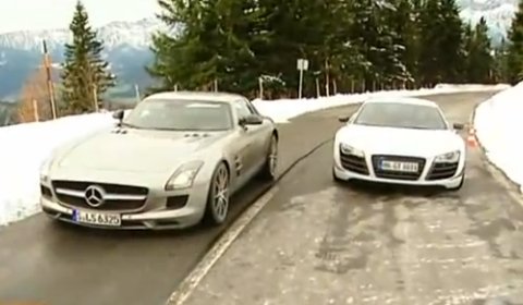 Video Audi R8 GT VS Porsche 911 GT2 VS Mercedes SLS AMG