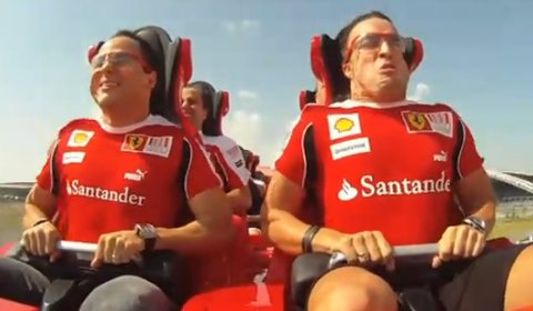 Video Felipe Massa and Fernando Alonso Ride World's Fastest Roller Coaster 