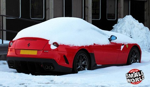 £300,000 Ferrari 599 GTO Coated in Snow