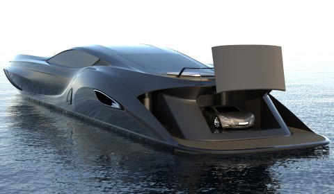 Gray Design Reveals SC166 Superyacht with Supercar Tender