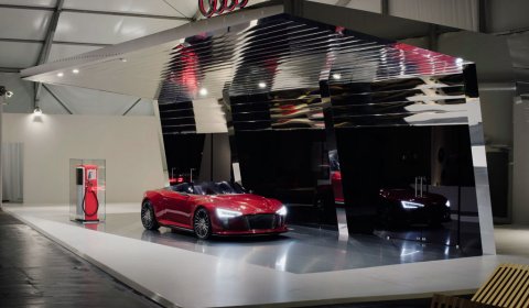 Red Audi E-tron Spyder at Design Miami 03