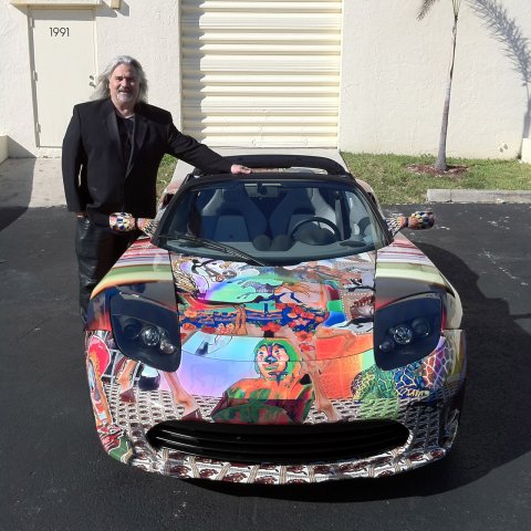 Tesla Roadster Psychedelic Edition by Laurence Gartel 01