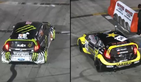 Video Tanner Foust vs Ken Block Gymkhana Grid Invitational 2010