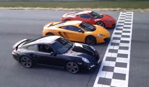 Video McLaren MP4-12C VS Ferrari 458 Italia VS Porsche 997 Turbo MkII