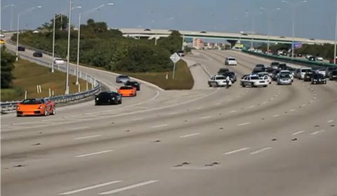 Video Police Shut Down I-95 for 200 Exotic Cars