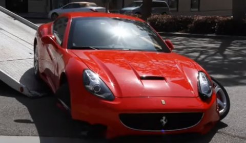 Car Crash Ferrari California Meets Tour Bus 