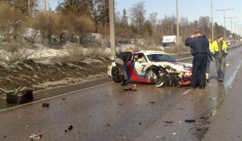 Car Crash Porsche 997 GT2 Martini Edition Crashed in Finland