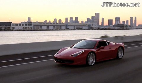 Video Ferrari 458 Italia in Sunset Light in Miami