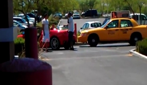 Car Crash Ferrari Driver Attacks Cab Driver in Las Vegas