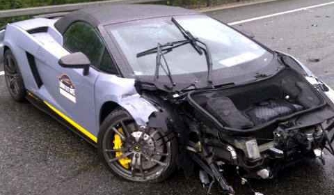 Car Crash Lamborghini LP570-4 Performante Crashed on Dodgeball Rally 2011