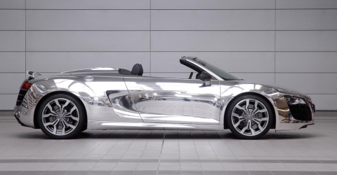 Chromed Audi R8 V10 Spyder for Charity 02