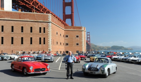 Mercedes-Benz Recreates Photo with Gull Wings and Golden Gate Bridge from 1961