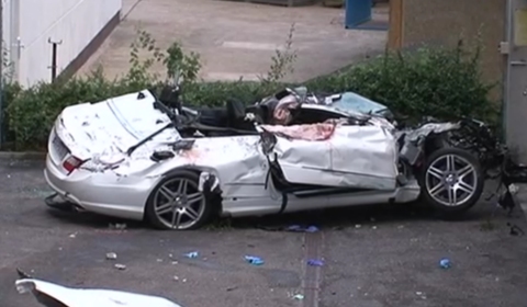 Car Crash 18-Year-Old Wrecks Mercedes-Benz E350 Convertible 