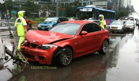 Car Crash First BMW 1-Series M Coupe Wrecked in Korea
