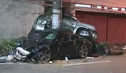 Car Crash Porsche 911 Accident in Sao Paulo Brazil