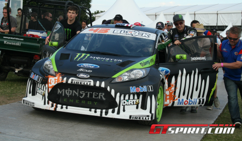 Ken Block Shows New Gymkhama Move at Goodwood 2011