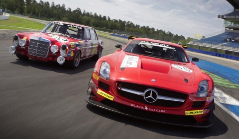 Mercedes SLS AMG GT3 in 300SEL 6.8 AMG Livery at 24 Hours of Spa