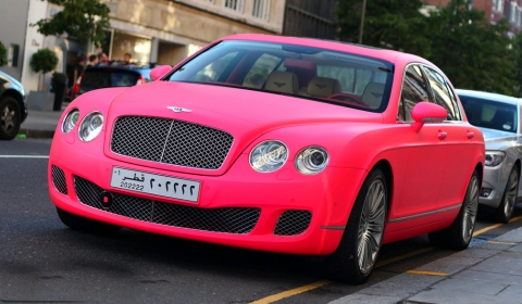 Overkill Matte Pink Bentley Continental Flying Spur Speed