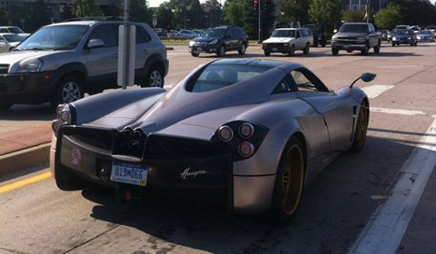 Pagani Huayra test mule seen in Denver last month