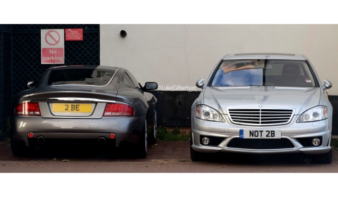 Photo Of The Day Luxury Car Duo with Shakespearean Vanity Plates