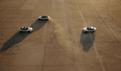 Video Figure 8 Drift Using Three 2012 C63 AMG Coupes