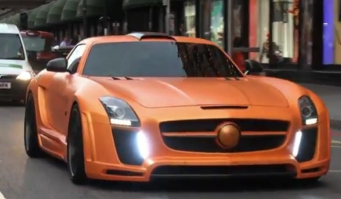 Video Orange FAB Design SLS AMG Spotted in London