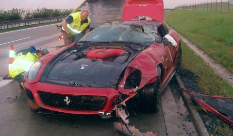 Car Crash Ferrari 599 GTO in Czech Republic 01