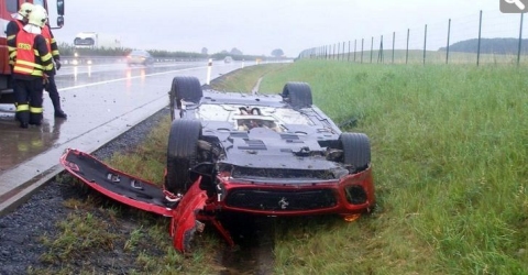 Car Crash Ferrari 599 GTO in Czech Republic 03