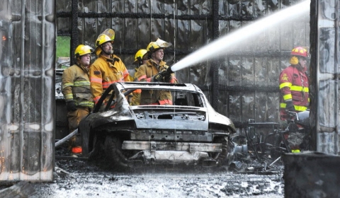 Porsche Fire Destroys White Township Garage
