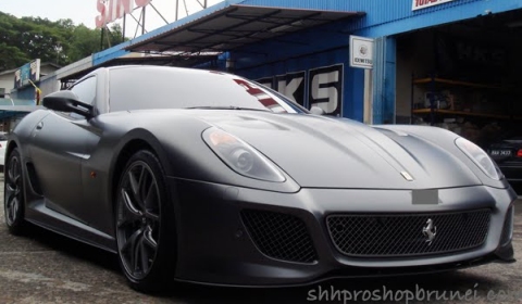 Spotted Matte Gunmetal Grey Ferrari 599 GTO in Brunei