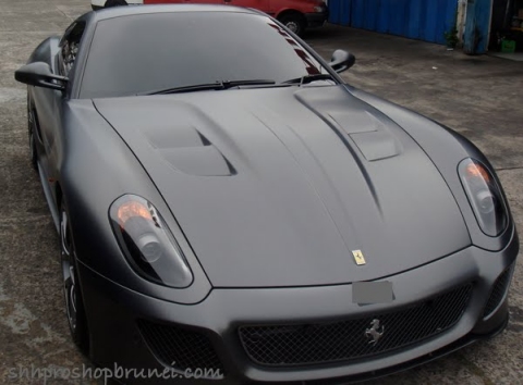 Spotted Matte Gunmetal Grey Ferrari 599 GTO in Brunei 01