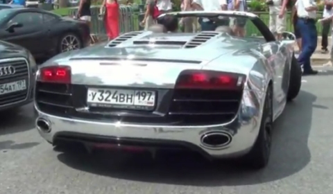 Video Chrome Audi R8 V10 Spyder in Monaco