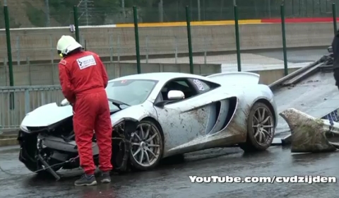 Car Crash McLaren MP4-12C Crashed at Spa Francorchamps