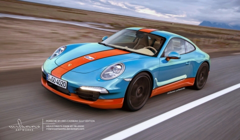 Rendering Porsche 911 (991) Carrera Gulf Edition