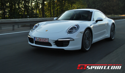 Exclusive White Porsche 911 (991) Carrera S on Autobahn A81